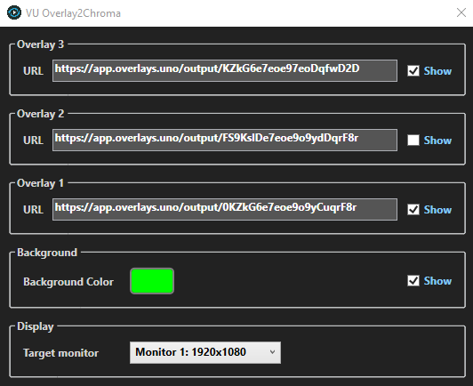 Overlay to chroma key
