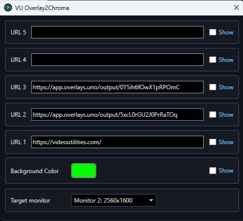 Overlay to chroma key